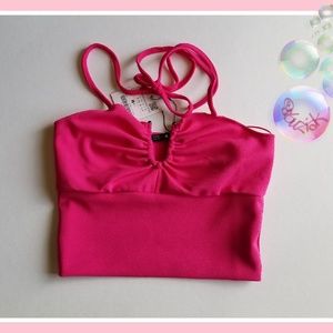 Zara Knit Halter Top with Neckline Detail